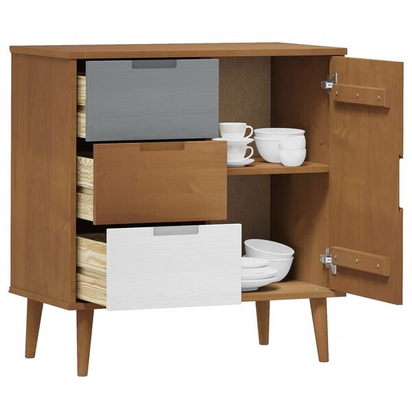 vidaXL Buffet MOLDE Marron 76,5x40x80 cm Bois massif de pin