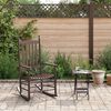 vidaXL Chaise &agrave; bascule avec table pliable marron bois massif peuplier