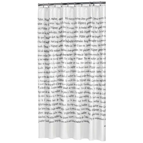 Sealskin Rideau de douche Sayings 180x200 cm Blanc et noir