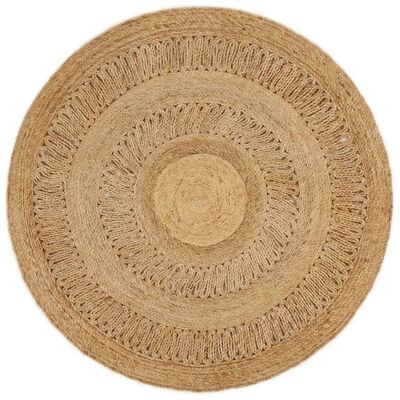 vidaXL Tapis Jute tressé à la main 120 cm Rond