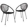 vidaXL Chaises de jardin lot de 2 PVC Rotin Noir