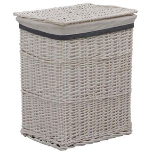 vidaXL Panier &agrave; linge Blanc Saule