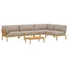 vidaXL Ensemble de Canap&eacute;s Uni 5 pcs Taupe Bois d'Acacia Massif