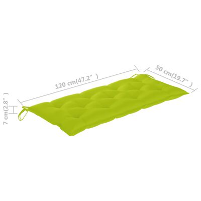 vidaXL Coussin de balancelle Vert vif 120 cm Tissu