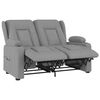 vidaXL Fauteuil inclinable et porte-gobelets 2 places gris similicuir
