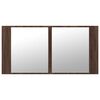 vidaXL Armoire &agrave; miroir &agrave; LED de bain ch&ecirc;ne marron 90x12x45 cm