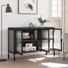 vidaXL Buffet noir 105x35x70 cm verre et acier
