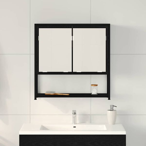 vidaXL Armoire de toilette avec miroir Chêne noir 60 x 16 x 60 cm