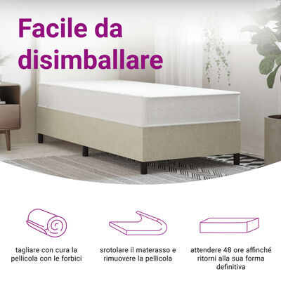 vidaXL Matelas à ressorts ensachés dureté moyenne 90x200 cm