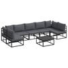 vidaXL Ensemble de canap&eacute; de jardin 8 pc Noir Aluminium