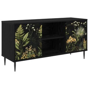 vidaXL Meuble TV RHENEN 102 x 33 x 51 cm Ch&ecirc;ne noir Bois d'ing&eacute;nierie