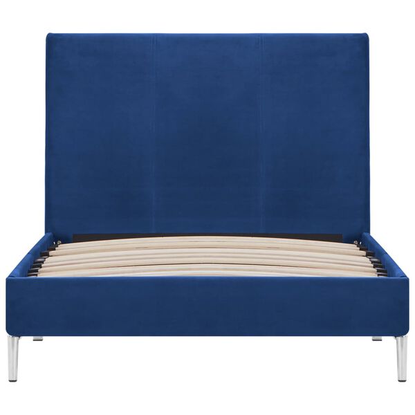 vidaXL Cadre de lit sans matelas bleu tissu 90x200 cm