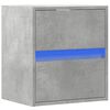 vidaXL Table de chevet murale avec lumi&egrave;res LED gris b&eacute;ton