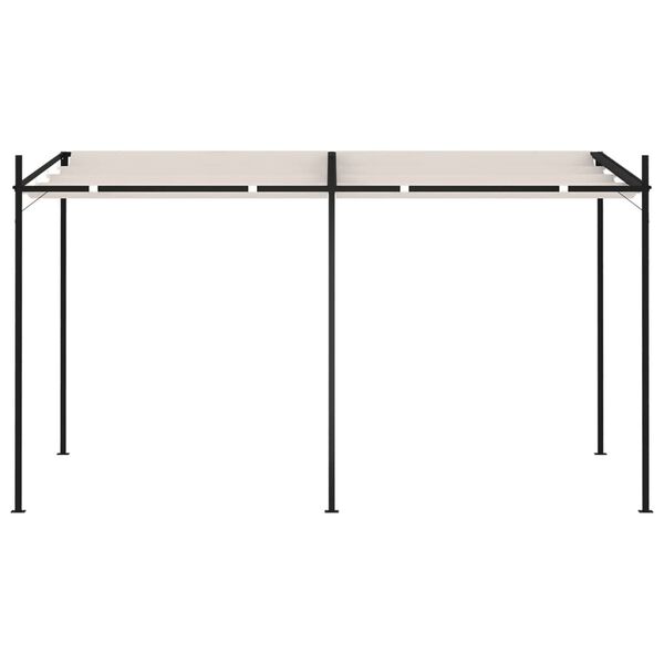 vidaXL Belv&eacute;d&egrave;re avec toit r&eacute;tractable 400x300x233 cm Cr&egrave;me