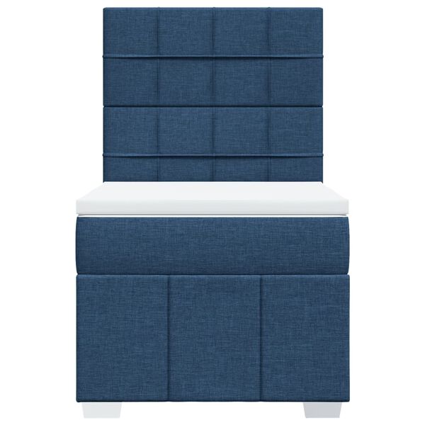 vidaXL Sommier &agrave; lattes de lit avec matelas Bleu 90x200 cm Tissu