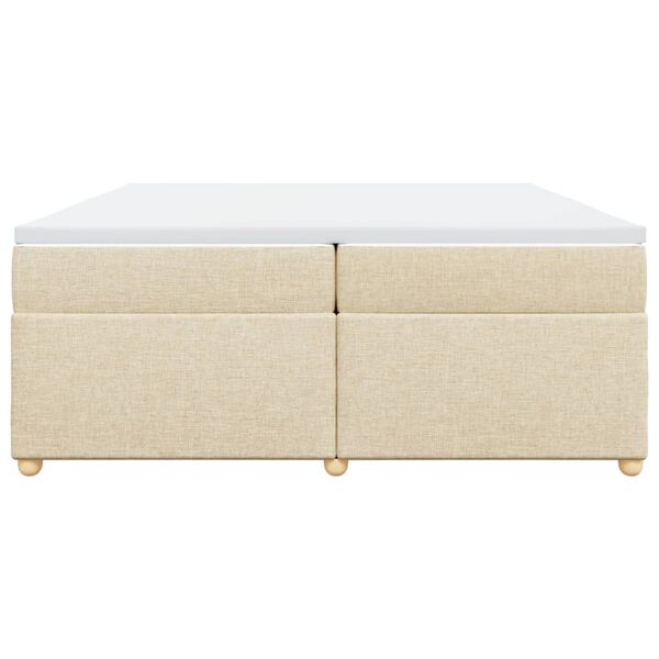 vidaXL Sommier &agrave; lattes de lit avec matelas Cr&egrave;me 200x200 cm Tissu