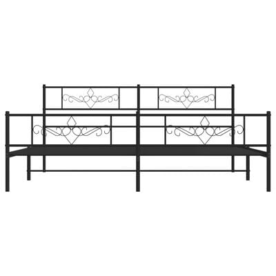 vidaXL Cadre de lit métal sans matelas avec pied de lit noir 183x213cm