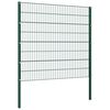 vidaXL Panneau de cl&ocirc;ture avec poteaux en fer 522 x 160 cm Vert