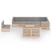 vidaXL Salon de jardin 10 pcs avec coussins Bois de pin massif