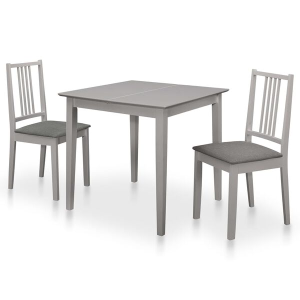 vidaXL Mobilier de salle &agrave; manger 3 pcs MDF Gris
