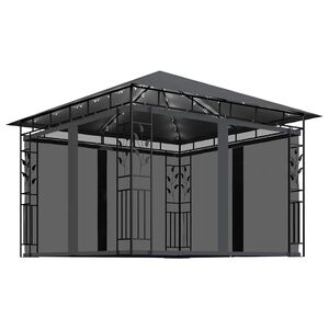 vidaXL Tonnelle avec moustiquaire et lumi&egrave;res LED 3x3x2,73m Anthracite
