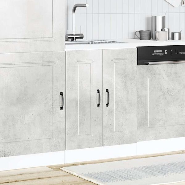 vidaXL Meuble bas pour &eacute;vier Kalmar gris b&eacute;ton bois d'ing&eacute;nierie