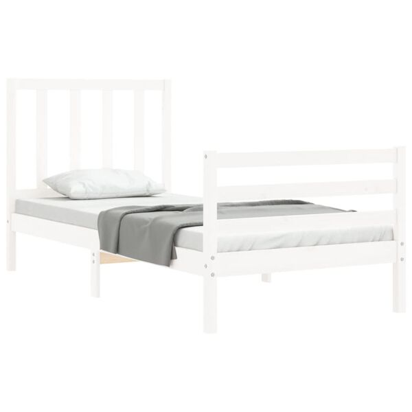 vidaXL Cadre de lit sans matelas blanc bois de pin massif