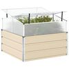 vidaXL Jardini&egrave;re Ivoire 100 x 100 x 77 cm Acier galvanis&eacute;