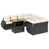 vidaXL Salon de jardin 9 pcs avec coussins noir r&eacute;sine tress&eacute;e