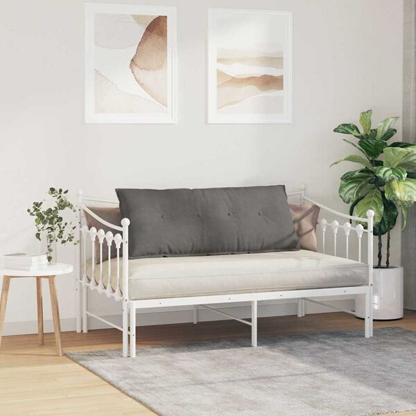 vidaXL Coussin de Dos Gris clair 120 x 50 cm Tissu en velours c&ocirc;tel&eacute;