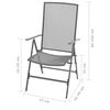 vidaXL Ensemble &agrave; manger de jardin 3 pcs Acier Anthracite