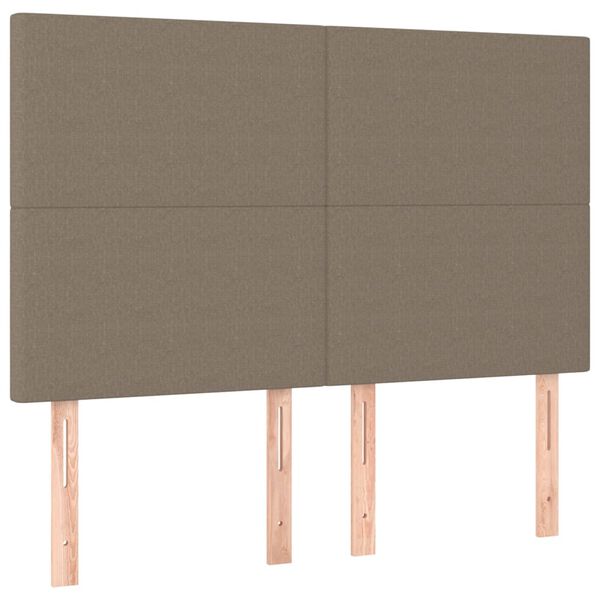vidaXL Sommier &agrave; lattes de lit avec matelas Taupe 140x200 cm Tissu