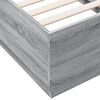 vidaXL Cadre de lit avec LED sans matelas sonoma gris 90x190 cm
