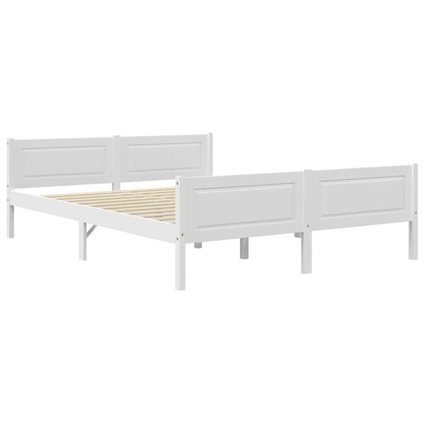 vidaXL Cadre de lit sans matelas blanc bois de pin massif 160x200 cm