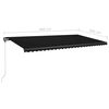 vidaXL Auvent manuel r&eacute;tractable avec LED 600x300 cm Anthracite