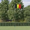vidaXL Drapeau de la Belgique et m&acirc;t 5,5 m Aluminium