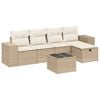 vidaXL Salon de jardin avec coussins 6 pcs beige r&eacute;sine tress&eacute;e