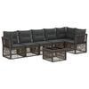 vidaXL Ensemble de canap&eacute; de jardin 7 pc Gris polyrotin
