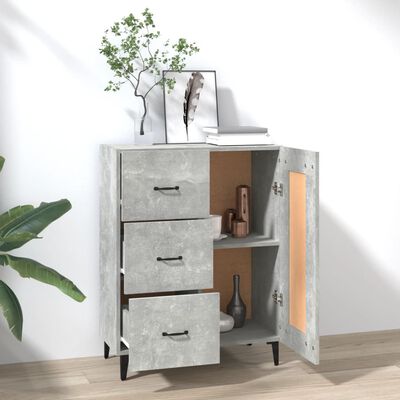 vidaXL Buffet Gris béton 69,5x34x90 cm Bois d'ingénierie