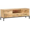 vidaXL Meuble TV 130x30x45 cm Bois massif de manguier