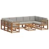 vidaXL Ensemble de canap&eacute;s d'ext&eacute;rieur 10 pc Gris Naturel et Clair