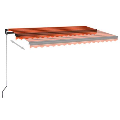 vidaXL Auvent manuel rétractable 450x350 cm Orange et marron