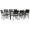 vidaXL Ensemble &agrave; manger de jardin 9 pcs noir textil&egrave;ne et acier