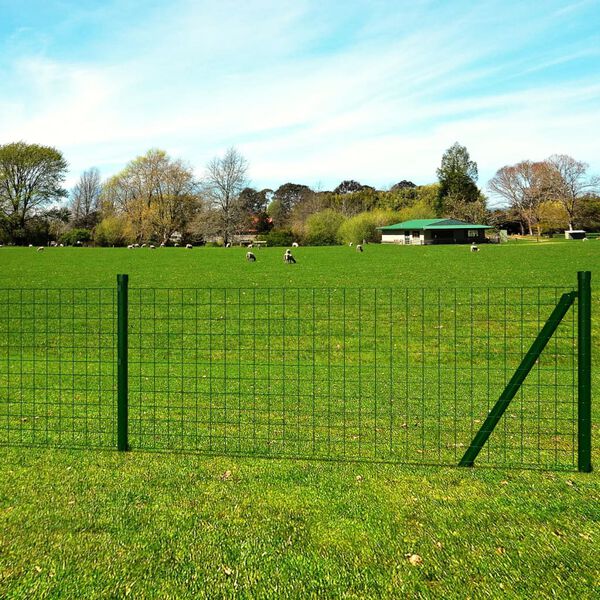 vidaXL Cl&ocirc;ture euro acier 10x1,5 m vert