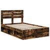 vidaXL Cadre de lit Ch&ecirc;ne fum&eacute; 135 x 190 cm Pin massif