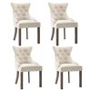 vidaXL Chaises &agrave; manger lot de 4 beige tissu