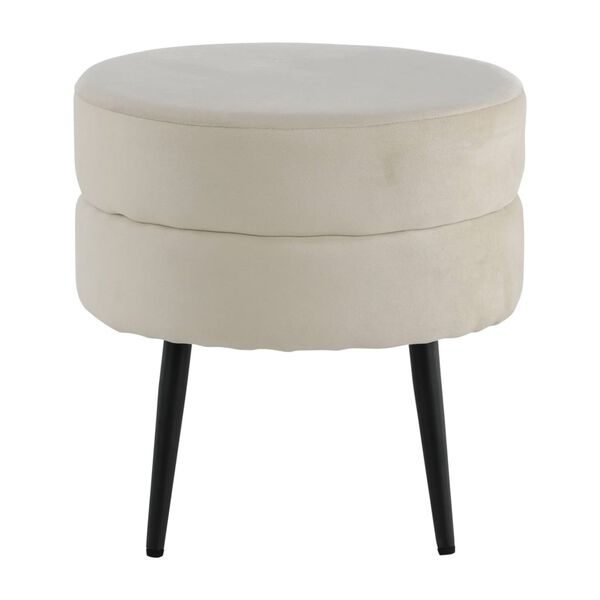 Venture Home Pouf Pot 40x40x40 cm Velours Noir et beige clair