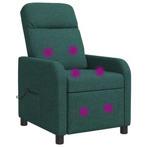 vidaXL Fauteuil de massage inclinable Vert fonc&eacute; Tissu