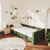 vidaXL Lit avec matelas et &eacute;clairage USB Vert fonc&eacute; Tissu 90x200 cm