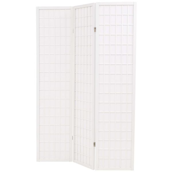 vidaXL Cloison de s&eacute;paration 3 panneaux Style japonais 120x170cm Blanc